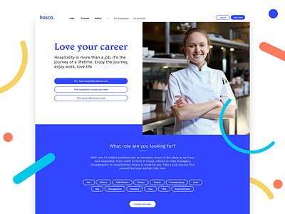 Home page update branding facelift home page hosco job search landing page product design ui