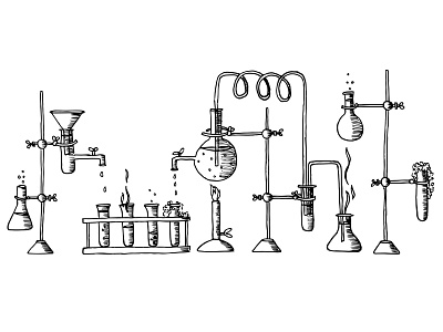 Something's cooking chemistry graphic design hand drawing illustration lab