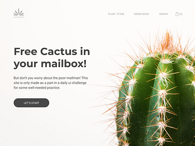 Daily Ui #001 - Sign Up cactus dailyui dailyuichallange landingpage website