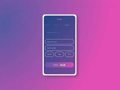 Daily Ui 2 - Credit Card Checkout 002 creditcard creditcardcheckout dailyui ui uichallange