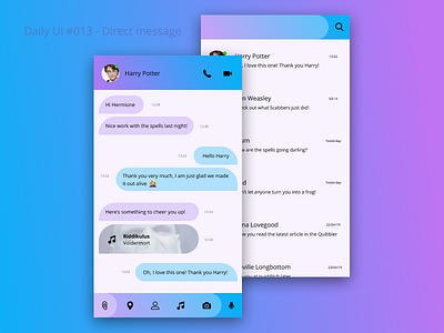 Daily Ui 13 - Direct Message chat daily ui daily ui challange direct message gradiant
