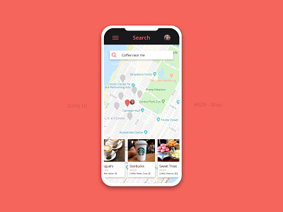 Daily Ui #029 - Map coffee daily ui daily ui 001 daily ui challenge map search