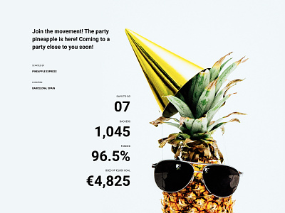 Daily Ui 32 - Crowdfunding Campaign crowdfunding crowdfunding campaign daily ui daily ui challenge pineapple ui