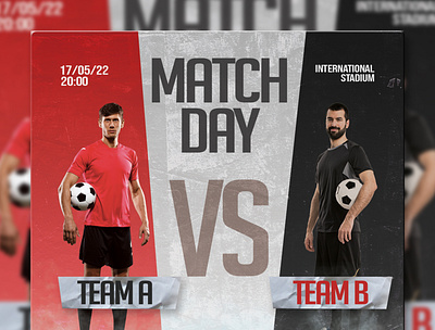 Social media poster football soccer futsal match day schedule an advertising