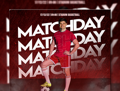 Social media poster football soccer futsal match day schedule an advertising