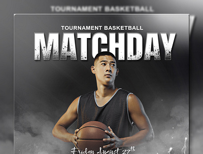 Social media basketball sports posters match schedules and champ advertising