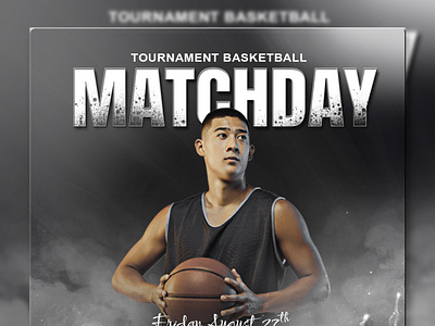 Social media basketball sports posters match schedules and champ