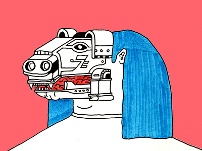 Robot with Long Hair.