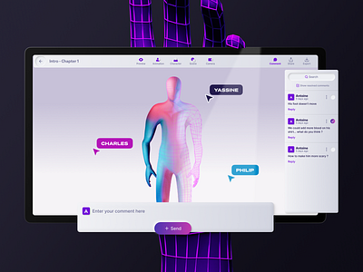 Kinetix - Real time collaboration animation character clean collaboration design gradient interface minimal neuemorphism product real time retro saas software tech ui ux web