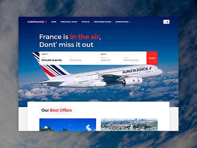 Daily UI #003 - Landing page 3 air france daily ui landing page plane