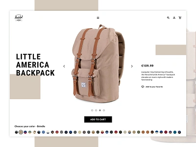 Daily UI #012 - E-Commerce Shop 12 bag daily ui e commerce herschel item shop