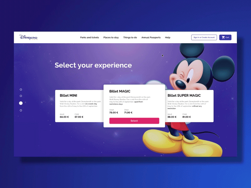 Daily UI #030 - Pricing 30 daily disney magic magical paris park pricing ui