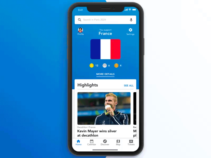 Paris 2024 - Olympics concept app 2024 app iphone x olympics paris sport