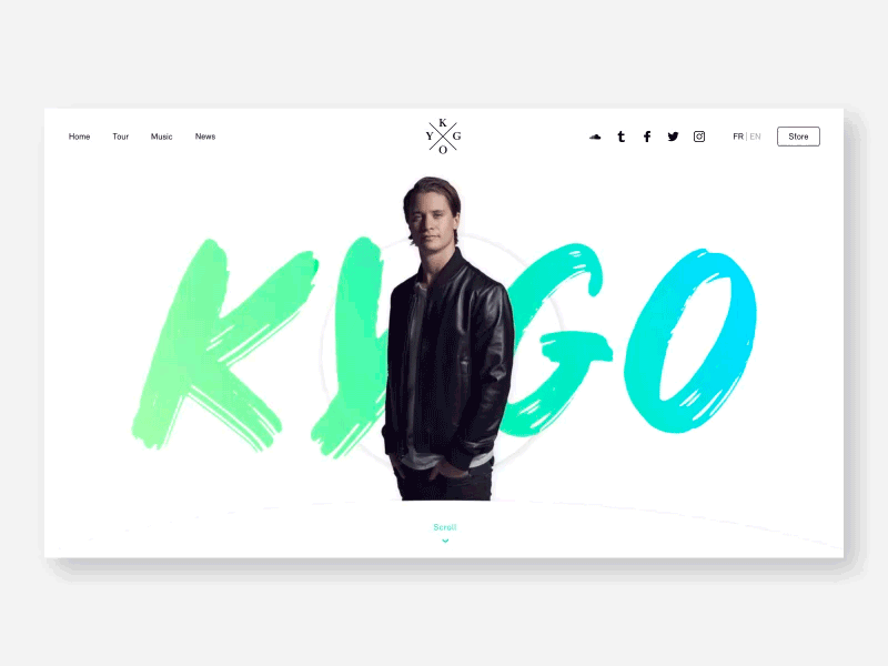 Kygo - Landing Concept clean dj kygo landing minimal music website