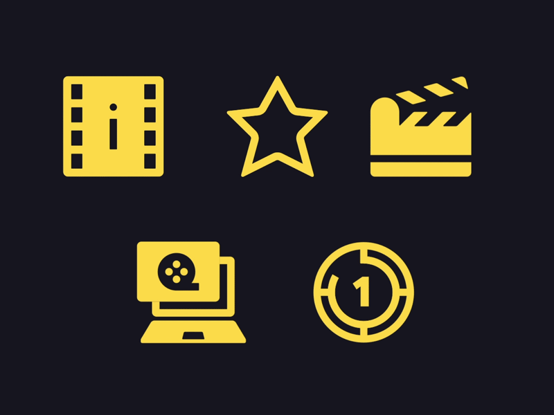 My Movie Desktop Icons Interaction animation icon interaction micro interaction movie ui yellow