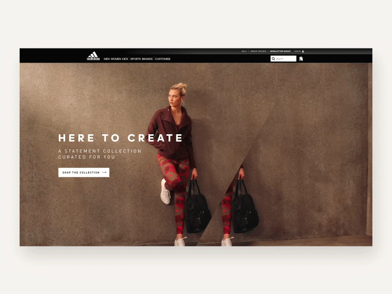 Adidas Website - Here to Create Franchise adidas interface landing sportswear ui website women