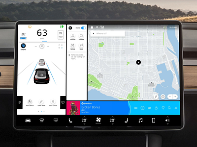 Tesla x Uber - Touchscreen model 3 3d animation car interface model 3 tesla touchscreen uber