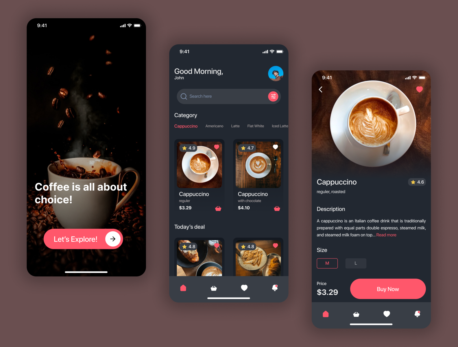 Get a Coffee! Mobile app UI/UX design. by Partho Prothim Datta on Dribbble