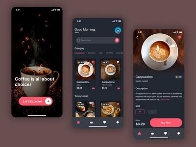 Get a Coffee! Mobile app UI/UX design.