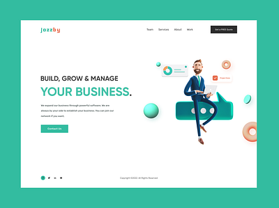 Jozzby - Consulting Firm Landing Page animation app design clean ui design figma landing page responsive web design typography ui ux uxdesign vector web design webdesign website website design