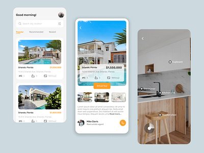 Real estate virtual reality mobile app UI design 3d animation app design clean ui explore figma inspiration motion graphics new design property agent app property buy sell app real estate real estate app ui uiux ux uxdesign virtual reality app vr vr app