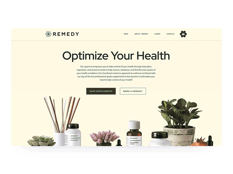 Remedy Health eCommerce ecommerce web web design website