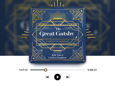 Great Gatsby Audiobook Cover art deco audiobook cover book cover great gatsby