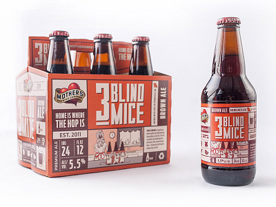 Mothers Brewing Co. labels & 6-pack redesign 6 pack beer label packaging rebrand