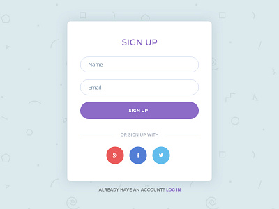 Colorful Simple Sign Up Form