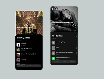 MusicApp app black design musicapp ui