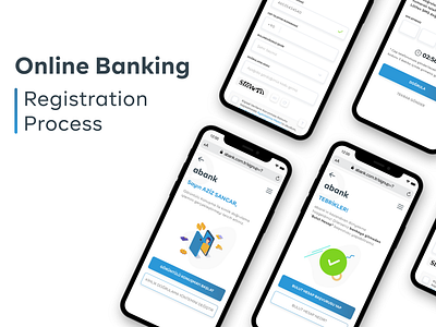 Online Banking - Registration Process bank blue and white design mobile online product register registration page ui video talk