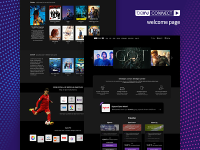 Beinconnect Welcome Page abstract bootstrap colourful dark ui design design sprint dotted google ventures otp otp platform page purple sports tech technology ui ux web web design welcome