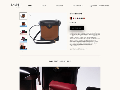 Manu 'Product Detail Page bootstrap design detail e commerce handbag page product responsive ui ux web