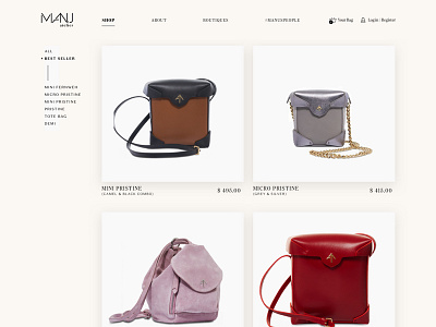 Manu 'Product Listing Page bootstrap design e commerce handbag listing page product responsive ui ux web