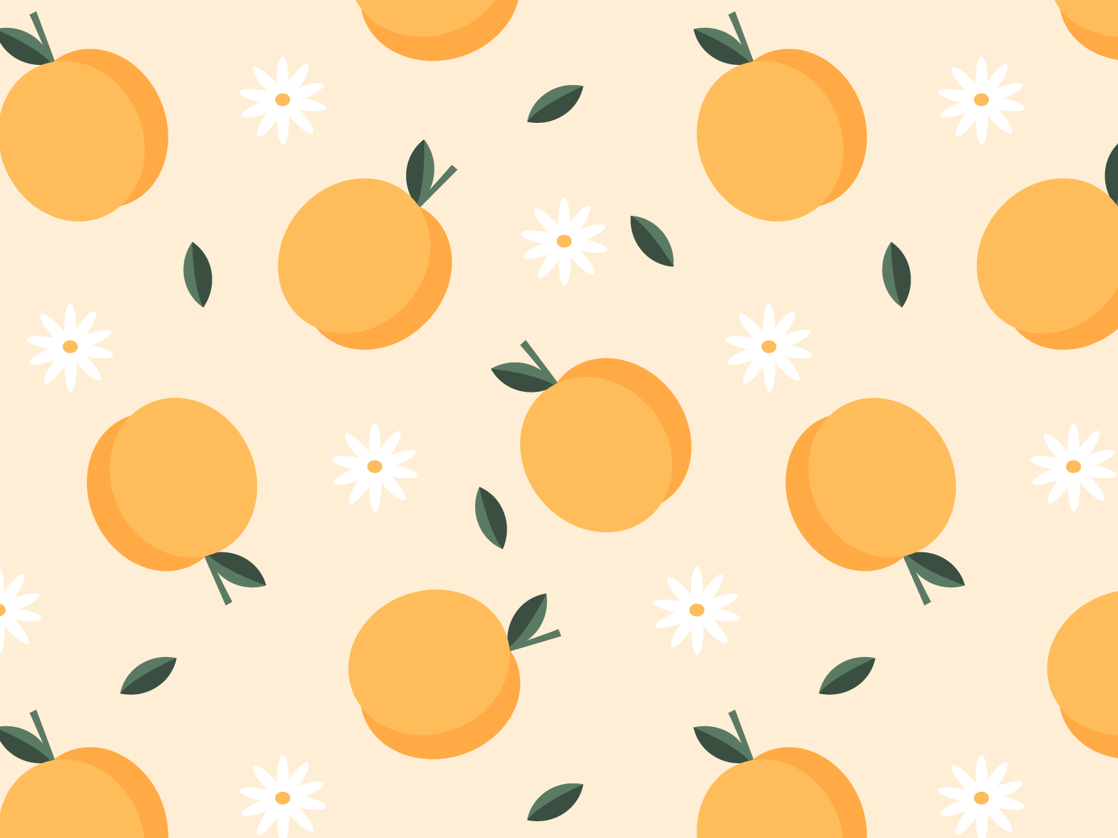 Peach pattern by Anastasia on Dribbble