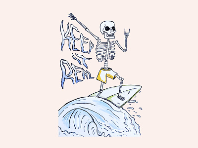 Skeleton Surfer alcohol markers bones colouring design graphic design hand drawn illustration skeleton sketch surfer
