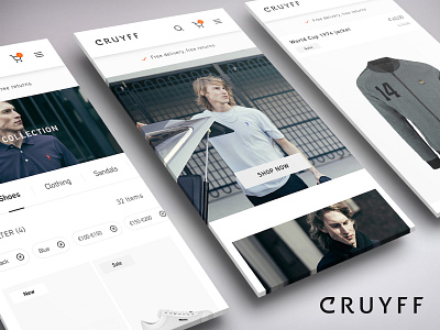 Cruyff Classics | Webshop Redesign behance project commerce cloud cruyff ecommerce mobile redesign retail ui ux webdesign webshop wireframing