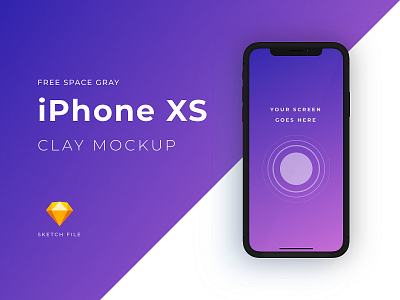 Free iPhone XS clay mockup [Space Gray]