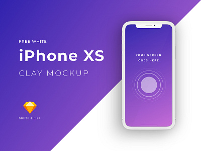 Free iPhone XS clay mockup [White] clay download download mockup free freebie freebies iphone x iphone xs mockup sketch sketch file