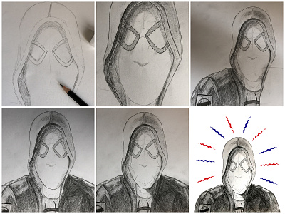Pencil Drawing Process | Spider-Man: Into the Spider-Verse comic comic art design drawing drawing art illustration pencil pencil art process sketch sketching spider man spiderman spidey