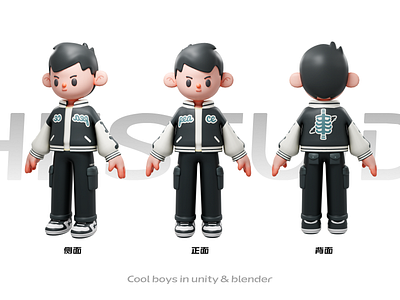 Cool boys in unity & blender 3d 3d art blender blender3d character illustration material unity webgl