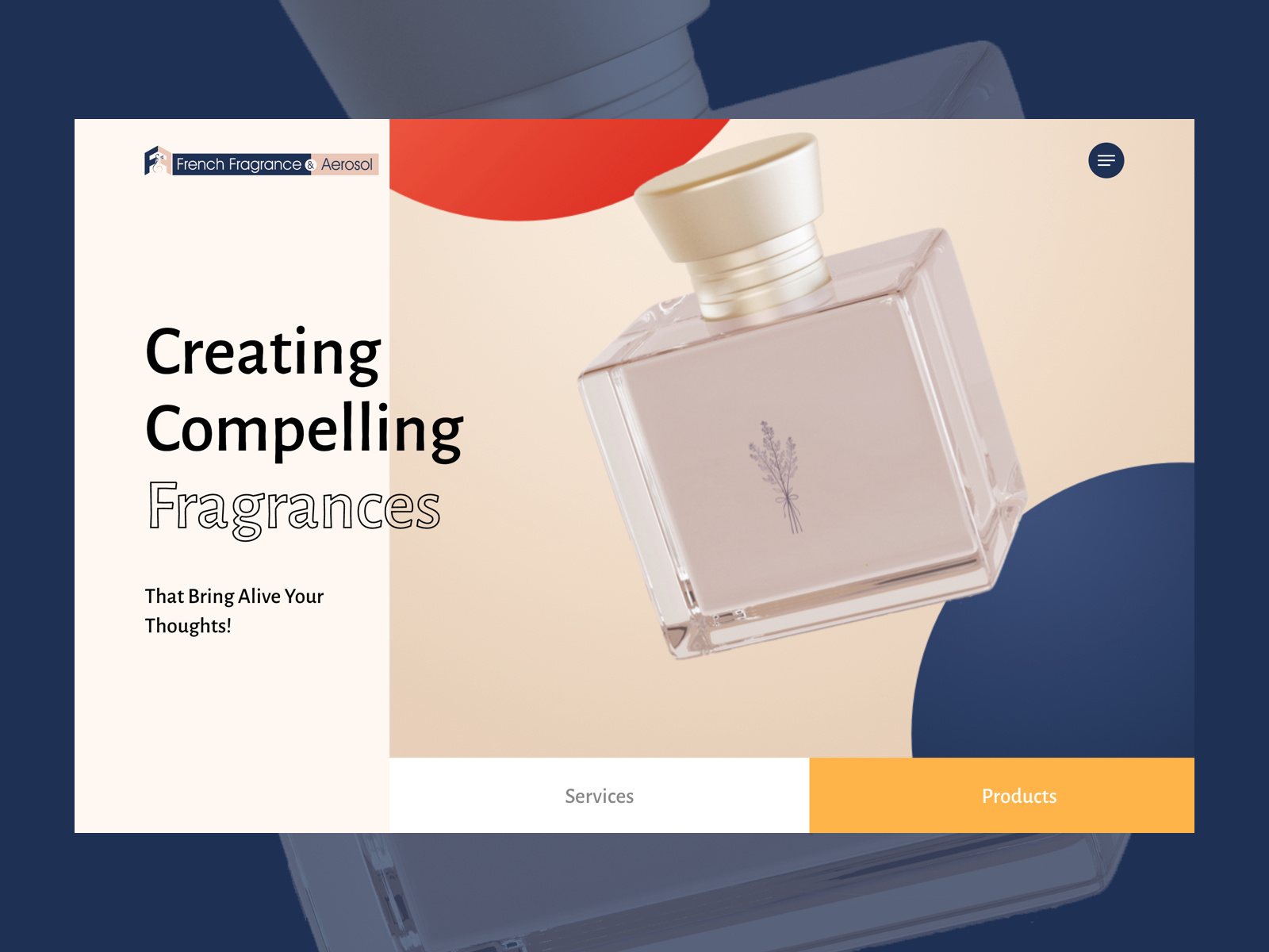 site design for French Fragrance and Aerosol by Raj Baldania on Dribbble