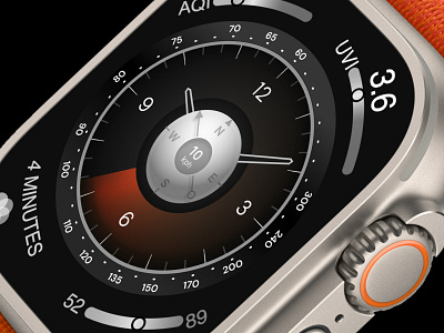 Watch Ultra Face Concept apple clock compass concept dial figma gui series8 sports time ui visual watc face watch ultra