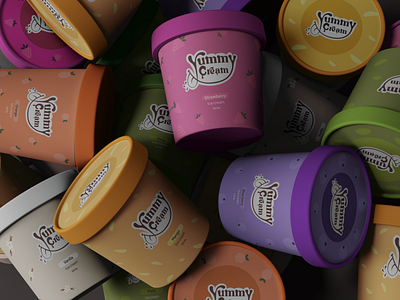 Yummy Cream adobe illustrator brand branding creative design creative thinking design designer graphic design ice cream ice cream banding ice cream design ice cream logo ice cream package design ice creams illustration illustrator logo logo design package design vector