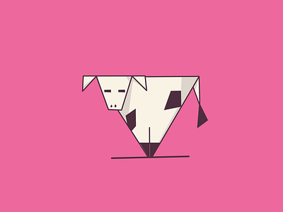 Origami Cow illustration apple pencil art design illustration ipad logo vector