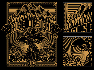 RISE Designs - 10 year t-shirt screen print design