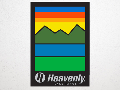 Hat Patch Design - Heavenly Lake Tahoe color bars design graphic hat hat design illustration lines logo mountains nature simple ski ski graphics summer trees vector