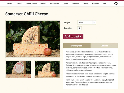 Cheese Website cheese ecommerce somerset website