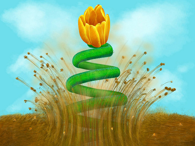 Sprung Illustration digital dirt drawing flower illustration painting spring sprung tulip