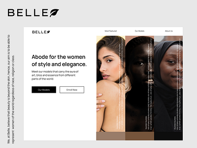 Belle landing page UI design design figma hero section landing page modelling ui ui design web design